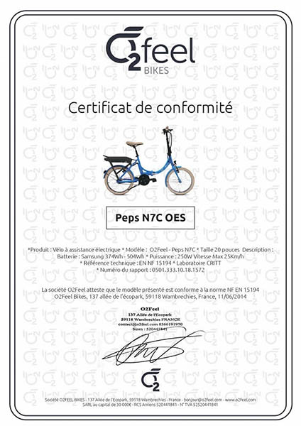 Homologation velo top electrique