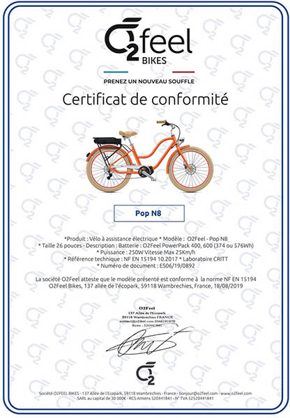 Homologation velo top electrique